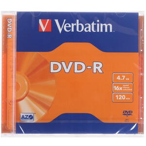 Диск DVD-R Verbatim 4.7 16 Slim case (1шт) (43547)